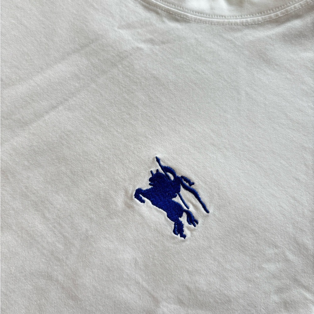 Burberry Men’s White Cotton T-shirt In Size L - Picture 2 of 5